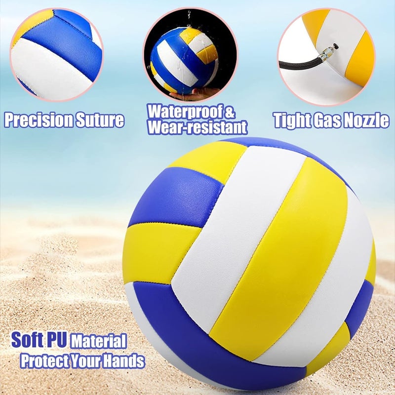 Magicorange Volleyball, 1 Pack Official Size 5 Volleyballs- PU Leather Indoor Outdoor Soft Touch Volleyballs for Beach Play, Game,Gym,Training -Includes Ball Pump - Image 3